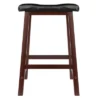 Mona Cushion Saddle Seat 24.84" Counter Height Barstool Hardwood/Toasted Walnut - Winsome