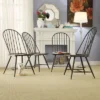 Set Of 4 Raelyn Two-Tone Spindle Windsor Dining Chairs Black - Inspire Q
