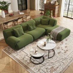 SYFERLORY 116.5" L-Shaped Modular Sectional Sofa 3 Seater Oversized Sectional Sofa For Living Room，Green -Baxton Studio Sale Shop GUEST 3a6b1705 a206 4bac 9a6f 3ee0bebf809a