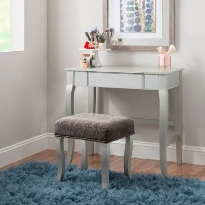 Harper Vanity Set Silver - Linon 11 Harper Vanity Set Silver - Linon - Image 11