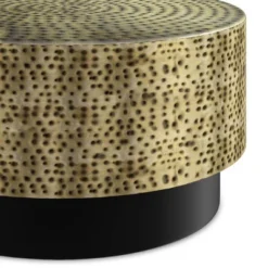 WyndenHall Hinton Metal Coffee Table Antique Gold/Black: Mid-Century Modern, Scratch-Resistant, 30" Diameter -Baxton Studio Sale Shop GUEST 3a81fb21 f8af 491a 9e60 fb86c1e68f0f