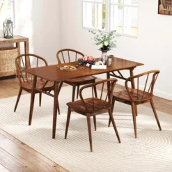 Costway Wooden Dining Chair Set Of 2/4 With High Spindle Back Rubber Wood Legs Wide Seat -Baxton Studio Sale Shop GUEST 3ae685dd f780 4e47 a5d3 518fc310e198