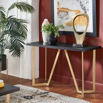 Karianne Metal Base Sofa Table Black/Gold - Inspire Q 1 Karianne Metal Base Sofa Table Black/Gold - Inspire Q