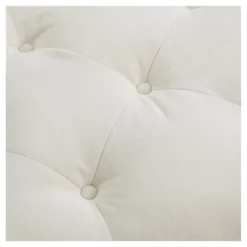 Jeremy Tufted Ottoman Crème Velvet - Christopher Knight Home: Upholstered Footrest, Hardwood Frame, 200lb Capacity