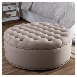 Iglehart Linen Modern Tufted Ottoman - Baxton Studio -Baxton Studio Sale Shop GUEST 3b9996d0 9fea 4eee aaae 5fca159ce495