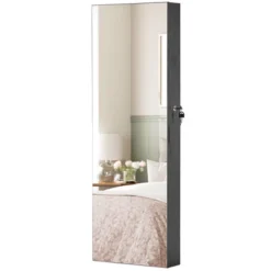 SONGMICS Jewelry Cabinet Storage Wall-Mounted Jewelry Organizer Armoire Full-Length Mirror