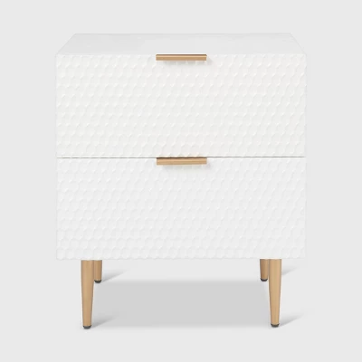 Jolie 2 Drawer Side Table White - Adore Decor 9 Jolie 2 Drawer Side Table White - Adore Decor - Image 9