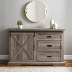 Orson Transitional Sliding X Barn Door Sideboard With 3 Drawers - Saracina Home -Baxton Studio Sale Shop GUEST 3bb5de36 fc83 43c2 8cc9 cc5e886e592b