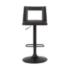 Milan Adjustable Swivel Faux Leather Metal Barstool Black - Armen Living