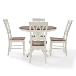 5pc Shelby Round Dining Set With 4 Chairs Distressed White - Crosley 7 5pc Shelby Round Dining Set With 4 Chairs Distressed White - Crosley -Baxton Studio Sale Shop GUEST 3c1235e5 757d 4797 9e38 254e98a15e99