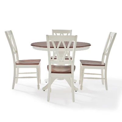 5pc Shelby Round Dining Set With 4 Chairs Distressed White - Crosley 4 5pc Shelby Round Dining Set With 4 Chairs Distressed White - Crosley - Image 4