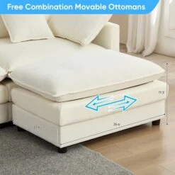 Mjkone 77'' L-Shaped Modular Deep Seat Sofa, Modern Chenille 3-Seat Cloud Sofa With Ottoman And Thickened Cushion 15 Mjkone 77'' L-Shaped Modular Deep Seat Sofa, Modern Chenille 3-Seat Cloud Sofa With Ottoman And Thickened Cushion -Baxton Studio Sale Shop GUEST 3c34a49b 6789 46ca affa 80c0cda42406