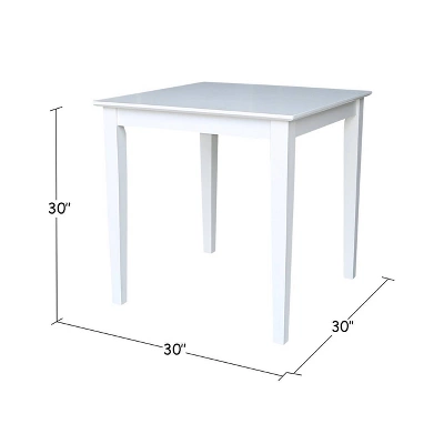 Solid Wood 30 " Square Dining Height Table White - International Concepts 4 Solid Wood 30 " Square Dining Height Table White - International Concepts - Image 4