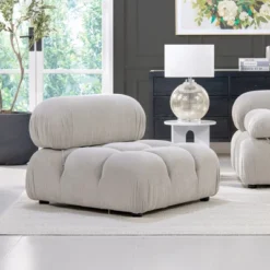 Jennifer Taylor Home Marcel 36 Inch Modular Modern Lounge Arm Chair, Pebble Gray Corduroy -Baxton Studio Sale Shop GUEST 3c5b18b1 0cf8 49fd b03c 46603db616c4