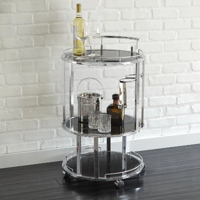 Otero Server Cart Acrylic And Chrome - Steve Silver 1 Otero Server Cart Acrylic And Chrome - Steve Silver