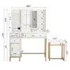Vanity Desk With Mirror, Makeup Vanity Table With Chair & Charging Station, Dressing Table
