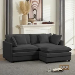 Mjkone 77'' L-Shaped Modular Deep Seat Sofa, Modern Chenille 3-Seat Cloud Sofa With Ottoman And Thickened Cushion 24 Mjkone 77'' L-Shaped Modular Deep Seat Sofa, Modern Chenille 3-Seat Cloud Sofa With Ottoman And Thickened Cushion -Baxton Studio Sale Shop GUEST 3d56ef6f 164c 41d2 a14f e52c4078bd0b