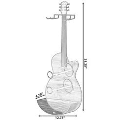 VintiquewiseBlack Metal Guitar Shaped Wine Rack Holder For Living Room, Dining, Or Entryway -Baxton Studio Sale Shop GUEST 3da1b886 929f 40ad 9f10 45d2788735e1