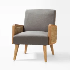 Chloé Cane Arm Chair With Wood Base Living Room Upholstered Accent Chair With Rattan Armrest | Karat Home 22 Chloé Cane Arm Chair With Wood Base Living Room Upholstered Accent Chair With Rattan Armrest | Karat Home -Baxton Studio Sale Shop GUEST 3dc47b15 ee89 40d9 8ac5 adff104c50c9