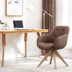 Upholstered Swivel Dining Armchair - Kinwell -Baxton Studio Sale Shop GUEST 3dccc602 3d7b 4ec3 97ff 67fbe8606f03