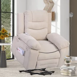 Electric Lift Recliner With Adjustable Massage, Heating Function, Infinity Positions And Side Pockets - ModernLuxe