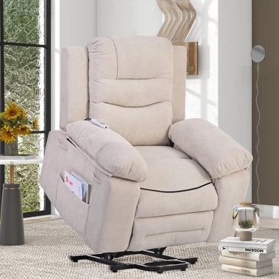 Electric Lift Recliner With Adjustable Massage, Heating Function, Infinity Positions And Side Pockets - ModernLuxe 1 Electric Lift Recliner With Adjustable Massage, Heating Function, Infinity Positions And Side Pockets - ModernLuxe