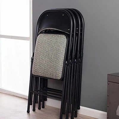 MECO 4-Pack Of Sudden Comfort Deluxe Fabric Padded Folding Dinning Chairs With 16 X 16 Inch Seat And Non Marring Leg Caps 5 MECO 4-Pack Of Sudden Comfort Deluxe Fabric Padded Folding Dinning Chairs With 16 X 16 Inch Seat And Non Marring Leg Caps - Image 5