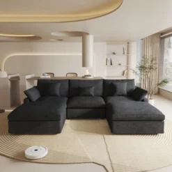 Cloud Couch Modular Sectional Sofa,119.29" U Shaped Couch, Oversized Down Filled Convertible Wide Seater,3 Seater With 2 Ottomans For Living Room Set 26 Cloud Couch Modular Sectional Sofa,119.29" U Shaped Couch, Oversized Down Filled Convertible Wide Seater,3 Seater With 2 Ottomans For Living Room Set -Baxton Studio Sale Shop GUEST 3e491081 7553 40ed 968e be33d8b40fa1