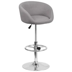 Merrick Lane Bucket Seat Bar And Dining Stool Modern Stool With 360 Swivel, Adjustable Height And Metal Footrest -Baxton Studio Sale Shop GUEST 3e6034f7 5563 47b6 958c 64013c76ad22