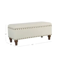 Large Storage Bench With Nailhead Trim - HomePop