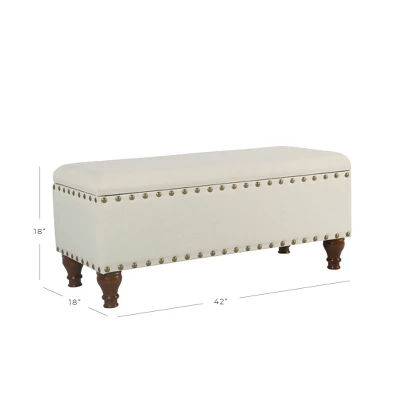 Large Storage Bench With Nailhead Trim - HomePop 1 Large Storage Bench With Nailhead Trim - HomePop