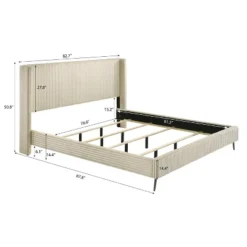 Roundhill Furniture Mavela Wide-wale Corduroy Upholstery Panel Bed With 2 Nightstands -Baxton Studio Sale Shop GUEST 3f198e33 db51 4b68 b25f 59f342be5e6d