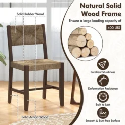 Tangkula Wooden Dining Chair Set Of 4 W/ Natural Weave Seagrass Rattan Backrest & Seat 12 Tangkula Wooden Dining Chair Set Of 4 W/ Natural Weave Seagrass Rattan Backrest & Seat -Baxton Studio Sale Shop GUEST 3f268c92 45c5 4c3e 9772 e7b95f5532fb