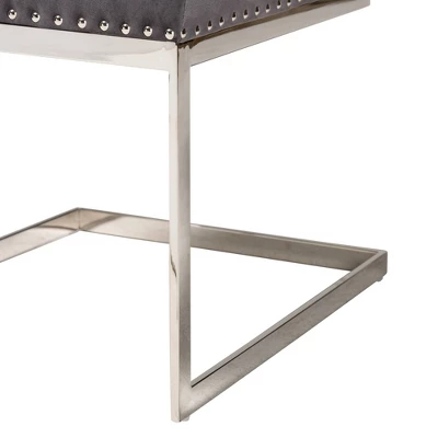 2pc Sherine Velvet Fabric And Metal Dining Chair Set - Baxton Studio 5 2pc Sherine Velvet Fabric And Metal Dining Chair Set - Baxton Studio - Image 5