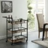 Corcoran 3 Tier Metal Serving Cart Beige/Black - HOMES: Inside + Out