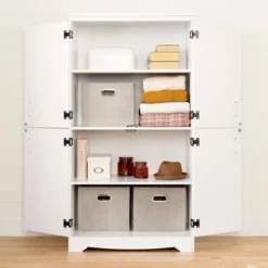 Farnel 4 Door Storage Cabinet Pure White - South Shore -Baxton Studio Sale Shop GUEST 3fa954ec 3d3b 4e8f 9f91 1deb5b685dcc