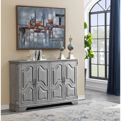 Gramercy 4 Door Credenza Gray - Treasure Trove Accents 3 Gramercy 4 Door Credenza Gray - Treasure Trove Accents - Image 3