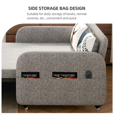 Luck Live Adjustable Sleeper Chair Pullout Sofa Bed With Modern Linen Fabric For Living Room 9 Luck Live Adjustable Sleeper Chair Pullout Sofa Bed With Modern Linen Fabric For Living Room - Image 9