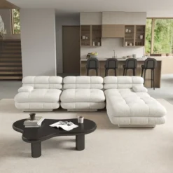 WJShome 4-Piece 109.83" L-shape Large Sectional Sofa With Removable Ottomans For Living Room -Baxton Studio Sale Shop GUEST 41583e47 03a8 43a5 b649 e15d9a055b8e