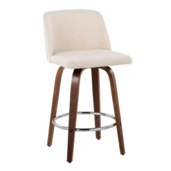 Set Of 2 Toriano Upholstered Counter Height Barstools - Lumisource