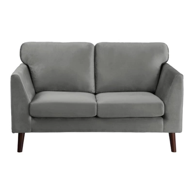 Tolley Velvet Loveseat In Gray - Lexicon 4 Tolley Velvet Loveseat In Gray - Lexicon - Image 4