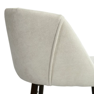 26" Chole Armrest Upholstered Counter Height Stool With Walnut Legs (Set Of 2)-Maison Boucle 5 26" Chole Armrest Upholstered Counter Height Stool With Walnut Legs (Set Of 2)-Maison Boucle - Image 5