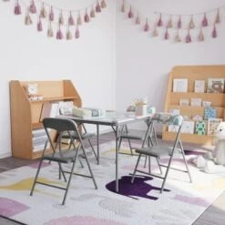 Emma And Oliver Kids 5 Piece Folding Table And Chair Set - Kids Activity Table Set -Baxton Studio Sale Shop GUEST 4241ccc8 6dd3 4717 8fef c7e8a4d58711
