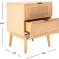 Baisley 2 Drawer Rattan Nightstand - Natural - Safavieh -Baxton Studio Sale Shop GUEST 424b12d0 1202 4a78 b3d7 8a48ce82365e