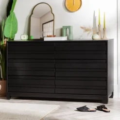 Ilya Solid Wood Modern Panel Front 6 Drawer Dresser - Saracina Home -Baxton Studio Sale Shop GUEST 4253131c c54b 4d02 a982 7437557ea53a