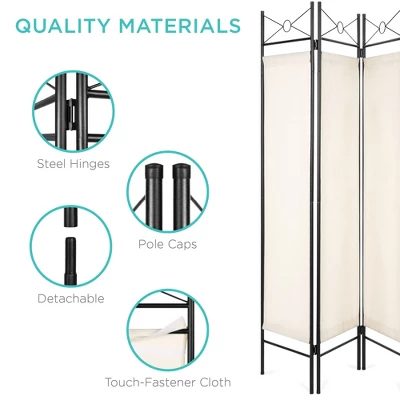 Best Choice Products 6ft 4-Panel Folding Privacy Screen Room Divider Decoration Accent W/ Steel Frame 2 Best Choice Products 6ft 4-Panel Folding Privacy Screen Room Divider Decoration Accent W/ Steel Frame - Image 2