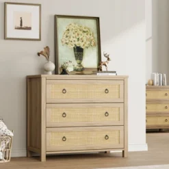 3 Dresser For Bedroom, 29" Tall Dresser, Modern Tall Drawer Dresser With Storage, Wooden Closet Dressers Chest Of Drawers, White -Baxton Studio Sale Shop GUEST 4260b4bf 3189 452d ae2b 8b3585315eb2
