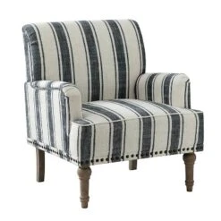 Venere Bedroom Wooden Upholstered Armchair With Nailhead Trim And Unique Stripe Design | ARTFUL LIVING DESIGN -Baxton Studio Sale Shop GUEST 429d7541 b1d6 4c68 ab6c c67b42b7c374