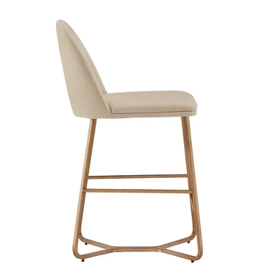 2pk 24" Karianne Linen Upholstered Counter Height Barstools Beige - Inspire Q 5 2pk 24" Karianne Linen Upholstered Counter Height Barstools Beige - Inspire Q - Image 5