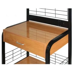 Better Home Products Kristi Metal Frame Microwave Stand With Storage In Black -Baxton Studio Sale Shop GUEST 42dc01bd a742 40ee 8666 e145b9edfed5